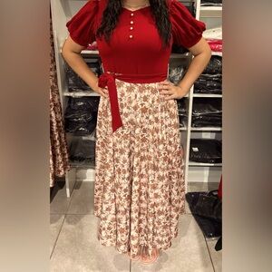 HB maxi red dress